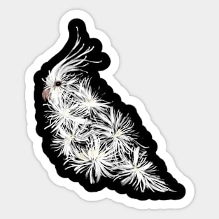 Cockatiel + White Spider Chrysanthemum Sticker